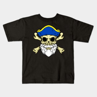 Pirate Captain - Skull with Beard Kids T-Shirt